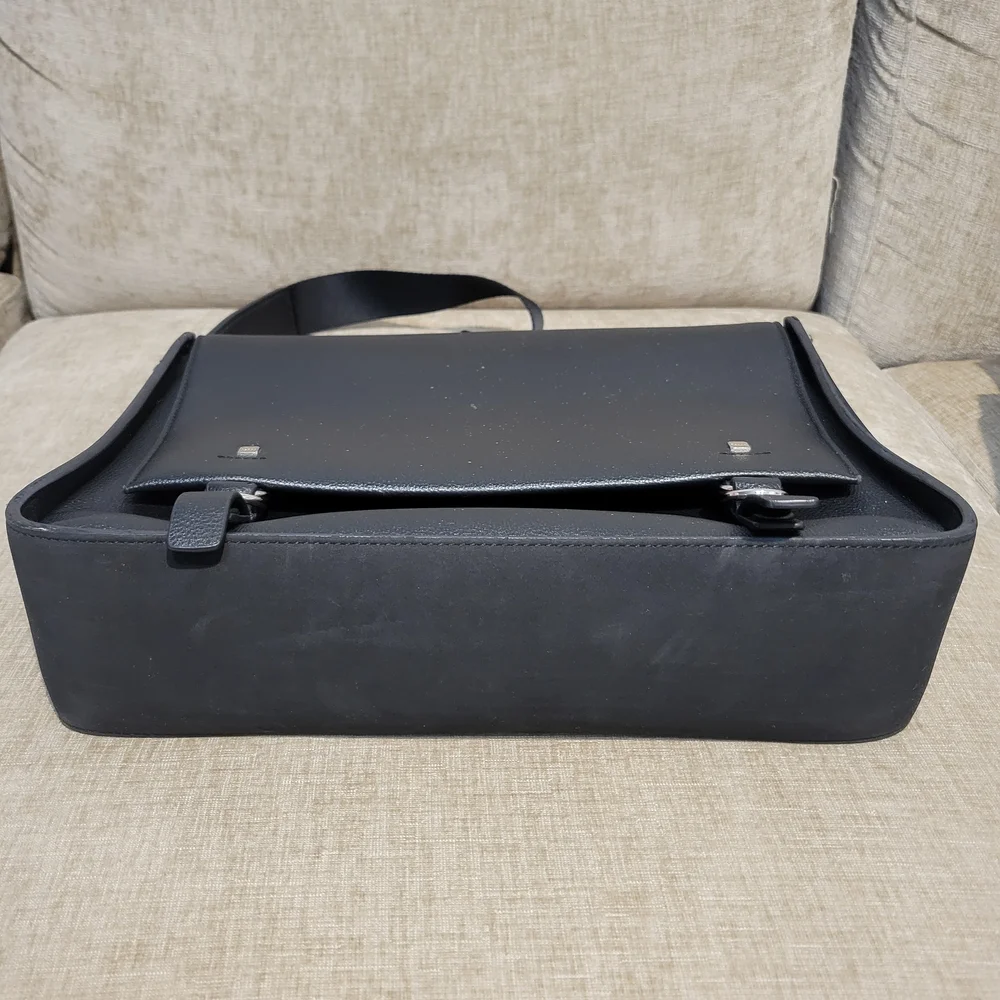 PEDRO Black Genuine Leather Briefcase Bag